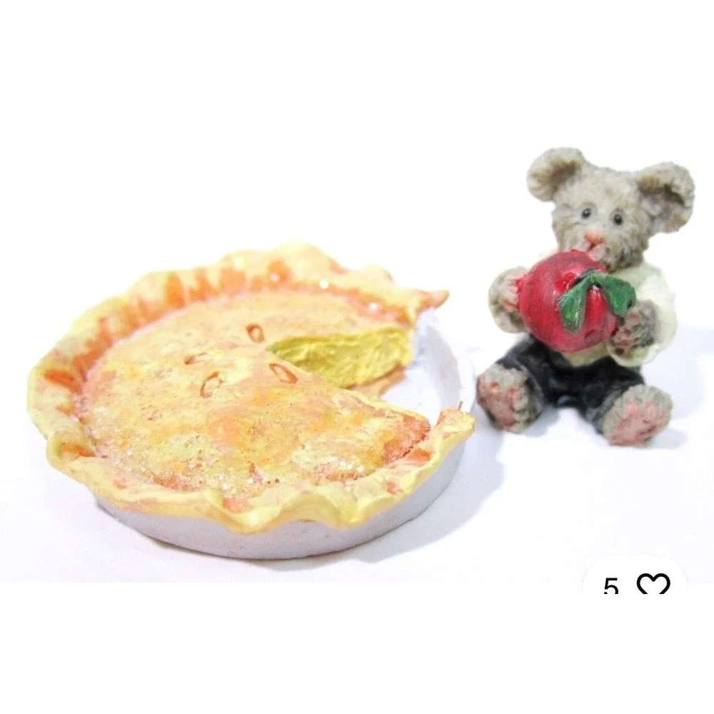 New Boyds Bear Miss Macintosh Apple Treasure BoxTrinket Mouse uncle beans